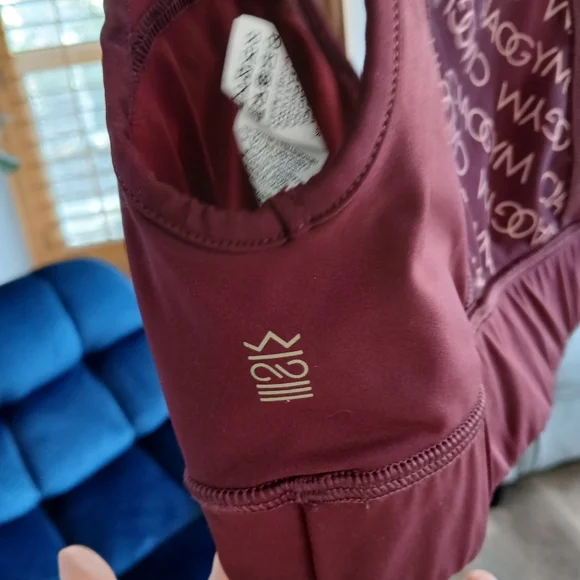 CIAOGYM All Over Me Bordeaux Sport Bra. Made in Italy. Size M